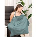 Atölye Eda Exclusive %100 Pamuklu Oeko-Tex Sertifikalı Balenli Ayarlanabilir Yaka Aparatlı Emzirme Önlüğü 80X100CM Dokuma Kumaş - Yeşil - 80 x 100 cm