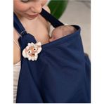 Atölye Eda Exclusive Atölye Eda Pamuklu Oeko-Tex Sertifikalı Balenli Ayarlanabilir Yaka Aparatlı Emzirme Önlüğü 80X100 cm Dokuma Kumaş - Lacivert Gemici - 80 x 100 cm