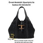 Atölye MaDe Tods Çanta Kiti Deri Örgü Kiti Siyah Renk (Sadece deri kit fiyatıdır, ip dahil değildir)