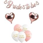 Atölye Mi Rose Gold Kaligrafi Banner Bride To Be Kalp Balonlu Bride Parti Balon Süsleme Seti