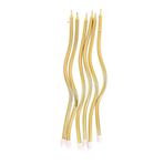 Atölye Mi Spiral Kıvrık Gold Parlak Altın Mumlar Pasta Mumu 6lı