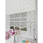 Atölye Perde Çiftli Sistem Yeni Beyaz-Bej Papatya Dantel Series Tül + Stor - Beyaz - Kahverengi - 90 x 200 cm