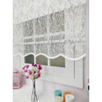 Atölye Perde Çiftli Sistem Yeni Beyaz-Bej Yonca Dantel Series Tül + Stor - Beyaz - Kahverengi - 180 x 200 cm