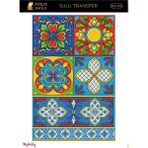 Atölye Smile SML209 Portekiz Tarzı Karo Desenli 25*35 cm Açık Zemin Sulu Transfer