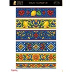 Atölye Smile SML216 Portekiz Tarzı Karo Desenli 25*35 cm Açık Zemin Sulu Transfer