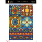 Atölye Smile SML219 Portekiz Tarzı Karo Desenli 25*35 cm Açık Zemin Sulu Transfer