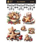 Atölye Smile ST1153 Yeniyıl Kurabiyeleri, Pankek Desenli Açık Zemin Sulu Transfer 25*35 cm