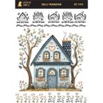 Atölye Smile ST1175 Ev Desenli Açık Zemin Sulu Transfer 25*35 cm