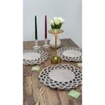 Atölye Zanaat 2'li %100EL Örgüsü Supla&amerikan Servisi Vizon Rengi 2 Parça - 35 x 35 cm - Vizon - Bej