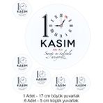 Atölye7 Tasarım 10 Kasım Atatürk 7 Adet Yuvarlak Yenilebilir Pasta Süsü Kurabiye Cupcake Şeker Hamuru Kağıt Baskısı