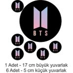 Atölye7 Tasarım Bts 7 Adet Yenilebilir Süsü Pasta Kurabiye Cupcake Üzeri Şeker Hamuru Kağıt Baskısı