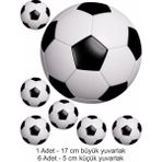 Atölye7tasarım Futbol Topu 7 Adet A4 Yenilebilir Süsü Pasta Kurabiye Şeker Hamuru Kağıt Baskısı