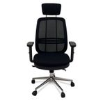 Atom Ofis Laki Yönetici Çalışma Koltuğu, Siyah, Mesh Sırt, 3D PU Kolçak, Alüminyum Ayak, Multi Tilting Mekanizma, Bel Desteği, İri