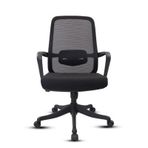 Atom Ofis Lavander Chef Siyah Çalışma Koltuğu, Mesh Sırt, Kumaş Döşeme, Sabit Kolçak, 360 Derece Dönebilir, 50x48x96.5 cm