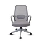 Atom Ofis Lavander Gri Çalışma Koltuğu, Mesh Sırt, Kumaş Döşeme, 50x48x96.5 cm, 360 Derece Dönebilir