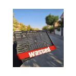 ATOM TASARIM Wasted Motor Takmatik Pleksi Plakalık (Beyaz-Kırmızı)