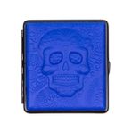 Atomic German 3D Deri Kısa Sigara Tabakası 18li Skull Blue
