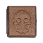 Atomic German 3D Deri Kısa Sigara Tabakası 18li Skull Brown