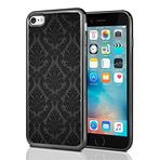 Atomic Market'ten iPhone 7 (2016) ve iPhone 8 (2017) için Siyah Damask Baskı Kılıf Kapağı