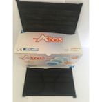Atos 250 Adet Siyah Renkli Meltblown Yumuşak Lastikli Burun Telli 3 Katlı C. Maske