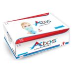 Atos Düz ve Esnek Lastikli Nonwoven Kumaşlı Ultrasonik Dikişli 3 Katlı Cerrahi Maske 50 Adet - Beyaz