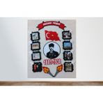 ATP02 Atatürk Köşesi Panosu Zeminsiz(Keçeden Eğitim Materyali) - Çok Renkli - 105x60