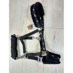 Atsar İthal Peluşlu Yular + Gezdirme İpi Siyah