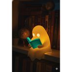Atsutech Kitap Okuyan Sevimli Hayalet Biblo / Tea light / Pilli Mum Yanında Hediye (mavi)