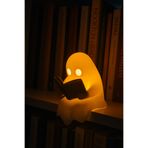 Atsutech Kitap Okuyan Sevimli Hayalet Lamba - Baskı Pilli LED Kitaplık Raf Dekoru Gece Lambası - Mum dahil
