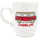 Attach Beyaz Hadi Bi Yerlere Gidelim Kırmızı Minibüs Tasarım Kupa