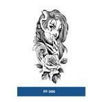 Attach FF-300 ORTA BOY KADIN VE GÜL DESEN GEÇİCİ DÖVME-TATTO