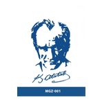 Attach MGZ-001 ATATÜRK BÜSTÜ VE İMZA DESEN ORTA BOY YARI KALICI DÖVME-TATTO