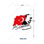 Attach MQQ-005 ATATÜRK PORTRE İMZA VE BAYRAK DESEN GEÇİCİ DÖVME-TATTO