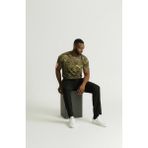 Attack Erkek Basic Tişört Haki Renk %100 Pamuk Bisiklet Yaka Günlük Rahat Slim Fit - Kamuflaj - 2XL