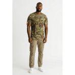 Attack Erkek Basic Tişört Haki Renk %100 Pamuk Bisiklet Yaka Günlük Rahat Slim Fit - Kamuflaj - XL