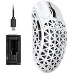 Attack Shark R5 Ultra Karbon Fiber Hyperspeed Kablosuz Gaming Mouse – 39G Süper Hafif, PAW3950MAX Sensör, 42000 Dpı, 8000Hz Kablosuz Polling, Bt/2.4g/kablolu Usb-C, Windows/mac Uyumlu – White - Siyah