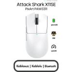 Attack Shark X11SE Beyaz Şarjlı Optik Kablolu/Kablosuz Gaming Mouse