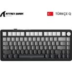 Attack Shark X85 2.4G Wireles/Bluetooth/Usbc Trimode Gasket Kablosuz Rgb Mekanik Klavye Türkçe Q