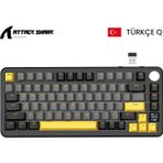 Attack Shark X85 Pro 2.4G Wireles/Bluetooth/Usbc Trimode Gasket Kablosuz Rgb Mekanik Klavye Türkçe Q