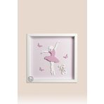 Attitude Balerin Temalı Katmanlı Mdf - Çocuk ve Bebek Odası Duvar Tablosu 33x33x2.5 Cm