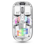 ATTOE Kablosuz Bluetooth Fare, Şeffaf BT + 2.4G Manyetik Üst Kapaklı Çift Modlu Mekanik Fare, Oyun/Esport/Masaüstü/Dizüstü Bilgisayar/Tabletler için Şarj Edilebilir RGB Arkadan Aydınlatmalı Oyun