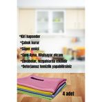 Attolya 4 Ad.mikrofiber Temizlik Bezi, Cam Bezi, Mutfak Bezi, Tv Ekran Bezi, Temizlik Bezleri, Araba Bezi