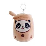 Aublinto Anahtarlık Pelüş Hayvan Pelüş Yumuşak Panda Kabarcık Çay Sevimli Yastık Kawaii Kabarcık Çay Kupası Pelüş Oyuncak Araba Anahtarı için Dekorasyon