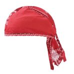 Aublinto Baş örtüsü, kadın ve erkek bandana, şapka, spor şapkası, korsan şapkası, hip hop, alın bandı, nefes alan pamuktan korsan şapkası, alın bandı, Hip Hop şapka, pamuk türban şapka, bandana kep, Kırmızı,