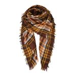 Aublinto Bayan Şal Kareli Büyük Kare Battaniye Şal Sonbahar Şalı Kış Şalı Karo Tartan Çizgili Ekose Desen XXL Büyük Boy Püsküllü Panço Şal Kadınlar için Şal, Şal, Kadınlar için Şallar, Kahve., Ölçü Birimi