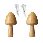 Aublinto Duvara Monte Kanca, 2 Adet Shiitake Mantar Duvar Kancaları, Rustik Dekorasyon, Sevimli Ahşap Kancalar Mat, Atkı, Mutfak, Yatak Odası, Banyo için