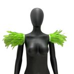 Aublinto Gotik tüylü pelerin, doğal tüylü, panço, yaka, kanat kostümü, cadılar bayramı, maskeli balo, kostümlü oyun, parti, performans, model, yürüyüş, tüylü pelerin