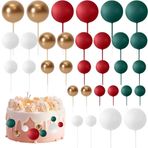 Aublinto Happy birthday pasta süsü, doğum günü partisi levhaları, bayraklar, 35 parçalı mini köpük toplar, pasta eklentisi çubukları, pasta süsü