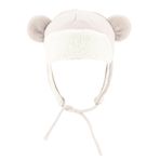 Aublinto Küçük çocuk küçük çocuk kış şapkası kışlık bere Earflap örgü sıcak şapka polar astarlı bere kış pilot beresi Trapper bere örgü bere sıcak kayak şapkası erkek ve kız çocukları için, Beyaz, S