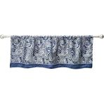 Aubrey Suni Ipekten Perde, Şal Desenli, Jakar, Çubuk Cepli, Görüş Korumalı, Oturma Odası, Mutfak, Yatak Odası Yurt Için, 127 X 45,7 Cm, Deniz